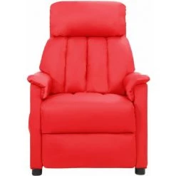 TRUE DEAL Fauteuil Inclinable Rouge Similicuir -Pas Cher Fauteuil Magasin 57843455 3