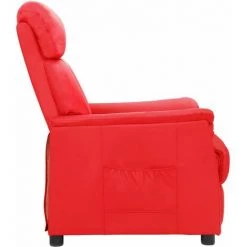 TRUE DEAL Fauteuil Inclinable Rouge Similicuir -Pas Cher Fauteuil Magasin 57843455 4