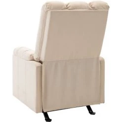 TRUE DEAL Fauteuil Inclinable Crème Tissu -Pas Cher Fauteuil Magasin 57845324 3