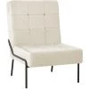 TRUE DEAL Chaise De Relaxation 65x79x87 Cm Blanc Crème Velours -Pas Cher Fauteuil Magasin 57845487 1