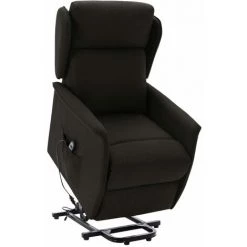 TRUE DEAL Fauteuil Inclinable Noir Tissu
