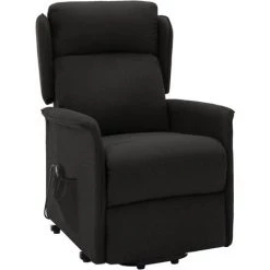 TRUE DEAL Fauteuil Inclinable Noir Tissu -Pas Cher Fauteuil Magasin 57845509 3