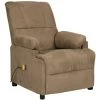 TRUE DEAL Fauteuil De Massage Inclinable Taupe Similicuir Daim -Pas Cher Fauteuil Magasin 57845529 1