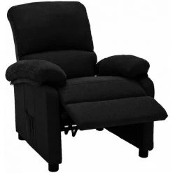 TRUE DEAL Fauteuil Inclinable Noir Tissu -Pas Cher Fauteuil Magasin 57845546 4
