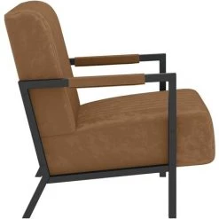TRUE DEAL Fauteuil Marron Velours -Pas Cher Fauteuil Magasin 57845592 3