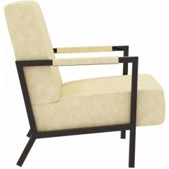 TRUE DEAL Fauteuil Crème Similicuir -Pas Cher Fauteuil Magasin 57845620 3