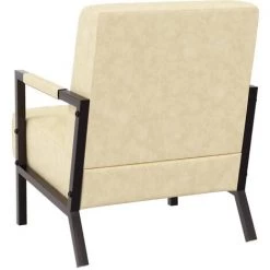 TRUE DEAL Fauteuil Crème Similicuir -Pas Cher Fauteuil Magasin 57845620 4