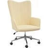 TRUE DEAL Chaise De Relaxation Blanc Crème Velours -Pas Cher Fauteuil Magasin 57845710 1