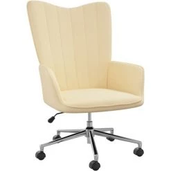 TRUE DEAL Chaise De Relaxation Blanc Crème Velours