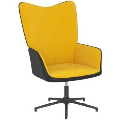 TRUE DEAL Chaise De Relaxation Jaune Moutarde Velours Et PVC