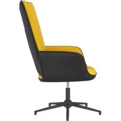 TRUE DEAL Chaise De Relaxation Jaune Moutarde Velours Et PVC 9 TRUE DEAL Chaise De Relaxation Jaune Moutarde Velours Et PVC -Pas Cher Fauteuil Magasin 57845712 3