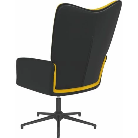 TRUE DEAL Chaise De Relaxation Jaune Moutarde Velours Et PVC 6 TRUE DEAL Chaise De Relaxation Jaune Moutarde Velours Et PVC – Image 4