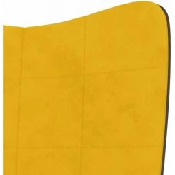 TRUE DEAL Chaise De Relaxation Jaune Moutarde Velours Et PVC 11 TRUE DEAL Chaise De Relaxation Jaune Moutarde Velours Et PVC -Pas Cher Fauteuil Magasin 57845712 5