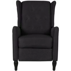 TRUE DEAL Fauteuil Inclinable Noir Tissu -Pas Cher Fauteuil Magasin 57845772 2