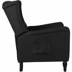 TRUE DEAL Fauteuil Inclinable Noir Tissu -Pas Cher Fauteuil Magasin 57845772 3