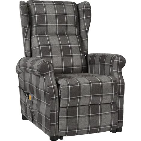 TRUE DEAL Fauteuil De Massage Inclinable Gris Tissu 4 TRUE DEAL Fauteuil De Massage Inclinable Gris Tissu – Image 2