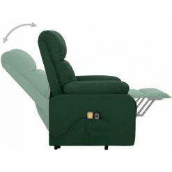 TRUE DEAL Fauteuil De Massage Inclinable Vert Foncé Tissu -Pas Cher Fauteuil Magasin 57845776 4