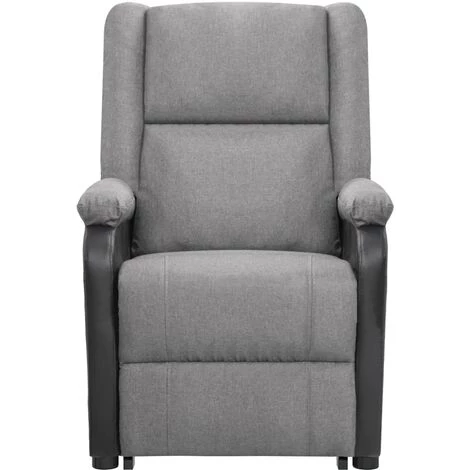 TRUE DEAL Fauteuil De Massage Inclinable Gris Clair Tissu 5 TRUE DEAL Fauteuil De Massage Inclinable Gris Clair Tissu – Image 3