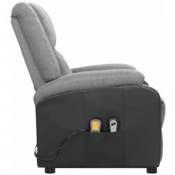 TRUE DEAL Fauteuil De Massage Inclinable Gris Clair Tissu 10 TRUE DEAL Fauteuil De Massage Inclinable Gris Clair Tissu -Pas Cher Fauteuil Magasin 57845790 4