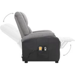TRUE DEAL Fauteuil De Massage Inclinable Gris Clair Tissu 11 TRUE DEAL Fauteuil De Massage Inclinable Gris Clair Tissu -Pas Cher Fauteuil Magasin 57845790 5