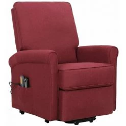 TRUE DEAL Fauteuil De Massage Inclinable Rouge Bordeaux Tissu -Pas Cher Fauteuil Magasin 57845797 2