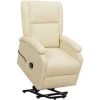 TRUE DEAL Fauteuil Inclinable Crème Similicuir -Pas Cher Fauteuil Magasin 57845808 1