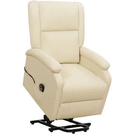 TRUE DEAL Fauteuil Inclinable Crème Similicuir 3 TRUE DEAL Fauteuil Inclinable Crème Similicuir