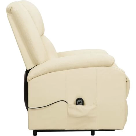 TRUE DEAL Fauteuil Inclinable Crème Similicuir 6 TRUE DEAL Fauteuil Inclinable Crème Similicuir – Image 4