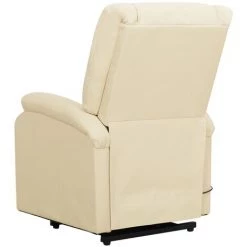 TRUE DEAL Fauteuil Inclinable Crème Similicuir 11 TRUE DEAL Fauteuil Inclinable Crème Similicuir -Pas Cher Fauteuil Magasin 57845808 5