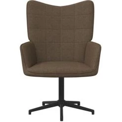 TRUE DEAL Chaise De Relaxation Avec Tabouret Marron Tissu -Pas Cher Fauteuil Magasin 57845810 3