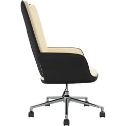 TRUE DEAL Chaise De Relaxation Blanc Crème Velours Et PVC 11 TRUE DEAL Chaise De Relaxation Blanc Crème Velours Et PVC -Pas Cher Fauteuil Magasin 57845811 5