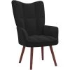TRUE DEAL Chaise De Relaxation Noir Velours -Pas Cher Fauteuil Magasin 57845814 1