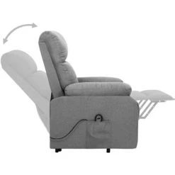 TRUE DEAL Fauteuil Inclinable Gris Clair Tissu -Pas Cher Fauteuil Magasin 57845824 5