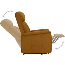 TRUE DEAL Fauteuil Inclinable Marron Similicuir Daim -Pas Cher Fauteuil Magasin 57845826 4