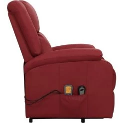 TRUE DEAL Fauteuil Inclinable De Massage Rouge Bordeaux Similicuir -Pas Cher Fauteuil Magasin 57845827 4