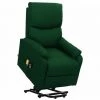 TRUE DEAL Fauteuil De Massage Inclinable Vert Foncé Tissu