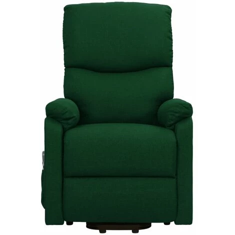 TRUE DEAL Fauteuil De Massage Inclinable Vert Foncé Tissu 5 TRUE DEAL Fauteuil De Massage Inclinable Vert Foncé Tissu – Image 3