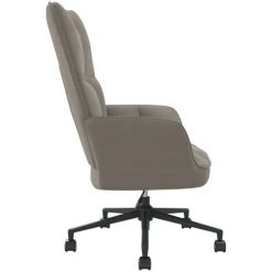 TRUE DEAL Chaise De Relaxation Gris Clair Velours -Pas Cher Fauteuil Magasin 57845883 3
