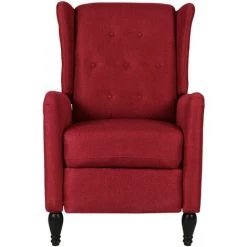 TRUE DEAL Fauteuil De Massage Inclinable Rouge Bordeaux Tissu -Pas Cher Fauteuil Magasin 57845904 2