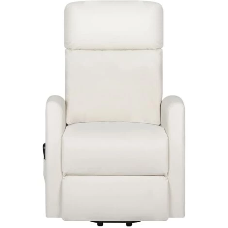 TRUE DEAL Fauteuil Inclinable De Massage Crème Similicuir 5 TRUE DEAL Fauteuil Inclinable De Massage Crème Similicuir – Image 3