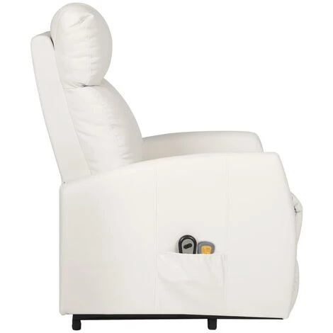 TRUE DEAL Fauteuil Inclinable De Massage Crème Similicuir 6 TRUE DEAL Fauteuil Inclinable De Massage Crème Similicuir – Image 4