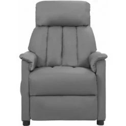 TRUE DEAL Fauteuil Inclinable Gris Similicuir 8 TRUE DEAL Fauteuil Inclinable Gris Similicuir -Pas Cher Fauteuil Magasin 57846795 2