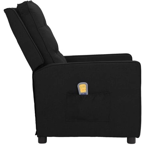 TRUE DEAL Fauteuil De Massage Inclinable Noir Tissu 5 TRUE DEAL Fauteuil De Massage Inclinable Noir Tissu â Image 3