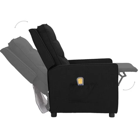TRUE DEAL Fauteuil De Massage Inclinable Noir Tissu 6 TRUE DEAL Fauteuil De Massage Inclinable Noir Tissu â Image 4
