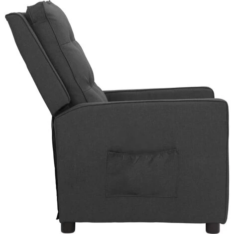 TRUE DEAL Fauteuil Inclinable Gris Foncé Tissu 5 TRUE DEAL Fauteuil Inclinable Gris Foncé Tissu – Image 3