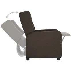 TRUE DEAL Fauteuil Inclinable Marron Foncé Tissu -Pas Cher Fauteuil Magasin 57846948 5