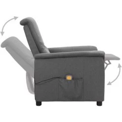 TRUE DEAL Fauteuil De Massage Inclinable Gris Clair Tissu 10 TRUE DEAL Fauteuil De Massage Inclinable Gris Clair Tissu -Pas Cher Fauteuil Magasin 57846981 4