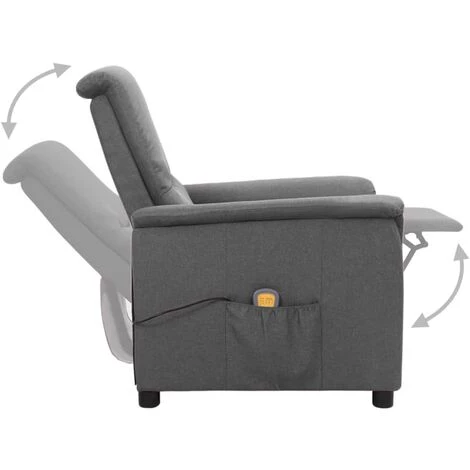 TRUE DEAL Fauteuil De Massage Inclinable Gris Clair Tissu 6 TRUE DEAL Fauteuil De Massage Inclinable Gris Clair Tissu – Image 4