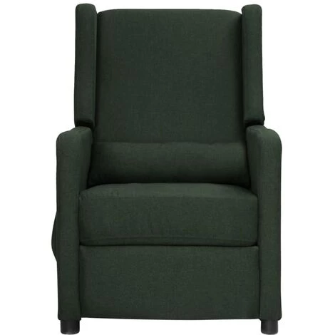 TRUE DEAL Fauteuil De Massage Inclinable Vert Foncé Tissu 4 TRUE DEAL Fauteuil De Massage Inclinable Vert Foncé Tissu – Image 2