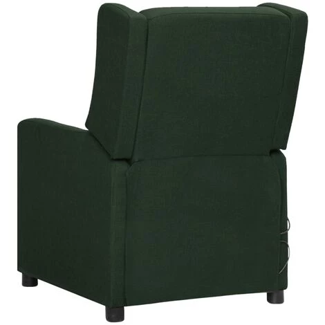 TRUE DEAL Fauteuil De Massage Inclinable Vert Foncé Tissu 6 TRUE DEAL Fauteuil De Massage Inclinable Vert Foncé Tissu – Image 4